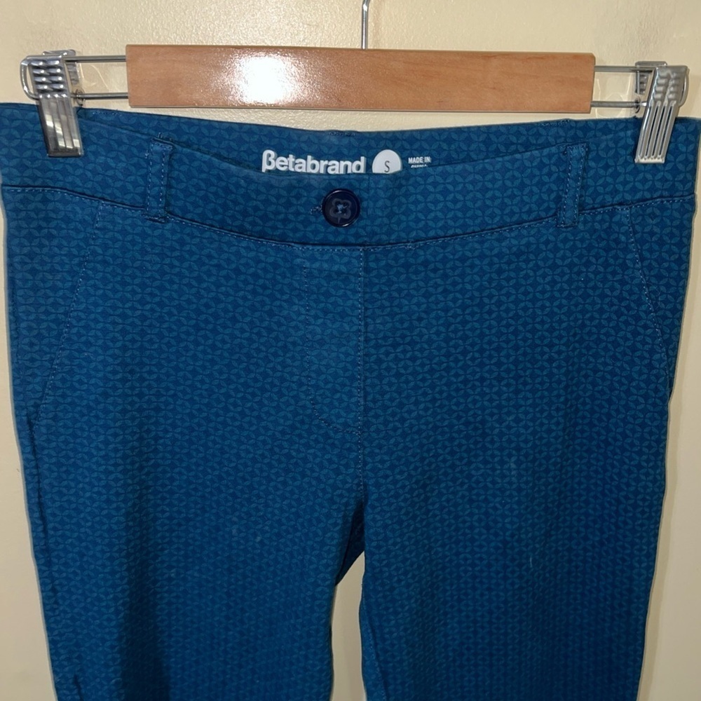 Betabrand Geometric Teal Pants Women’s Small - Picture 2 of 4